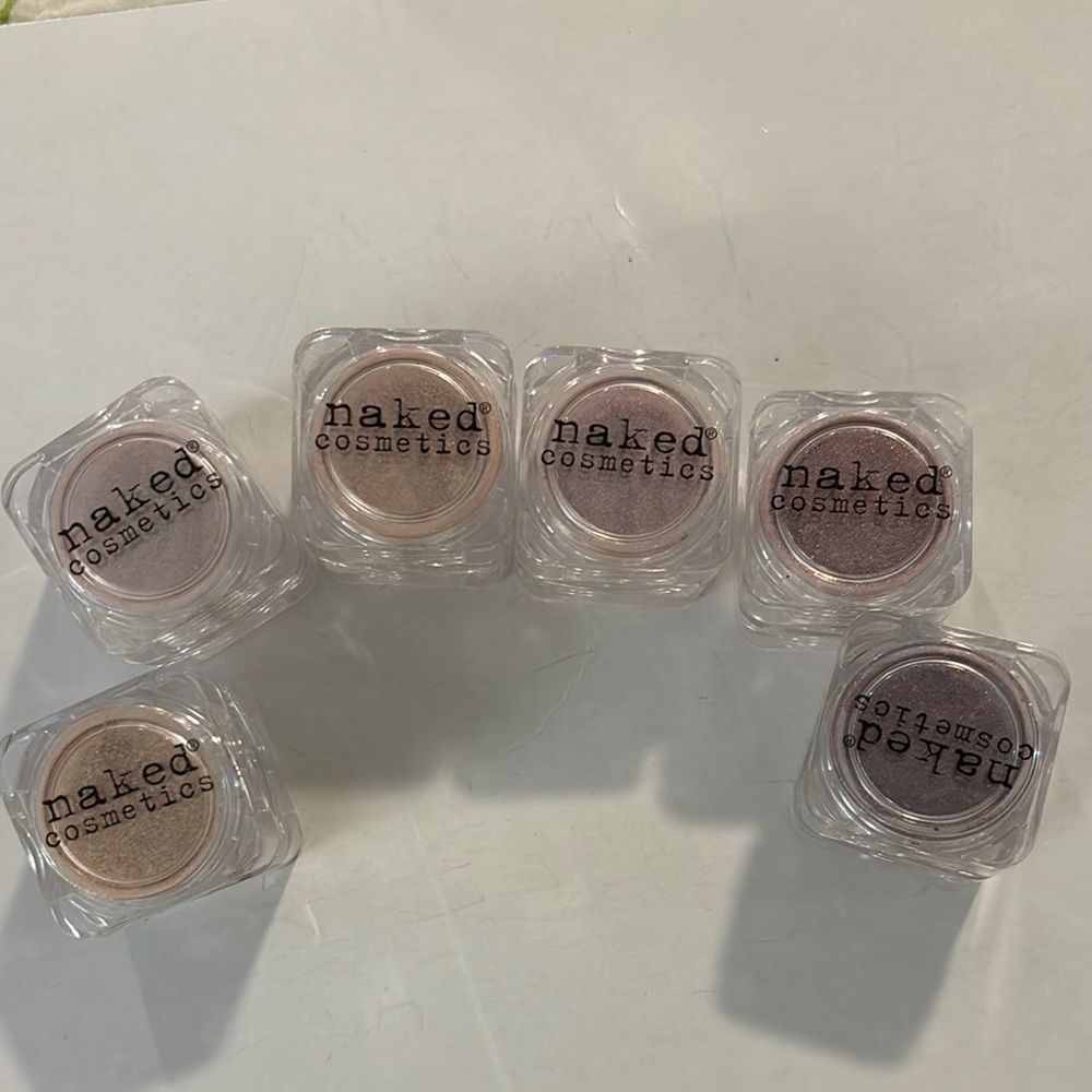 Naked Cosmetics loose powder shimmer eyeshadow naturally nudes shades 6 pieces